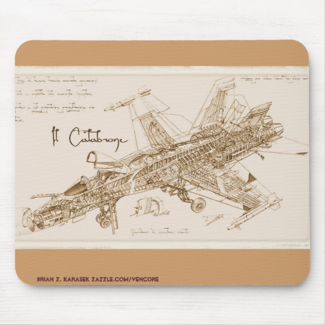 Zangão Mousepad do F/A-18 de da Vinci (Frente)