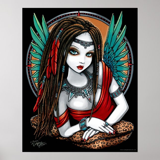 Zaria Tribal Aztec Mesoamerica Angel Poster (Frente)