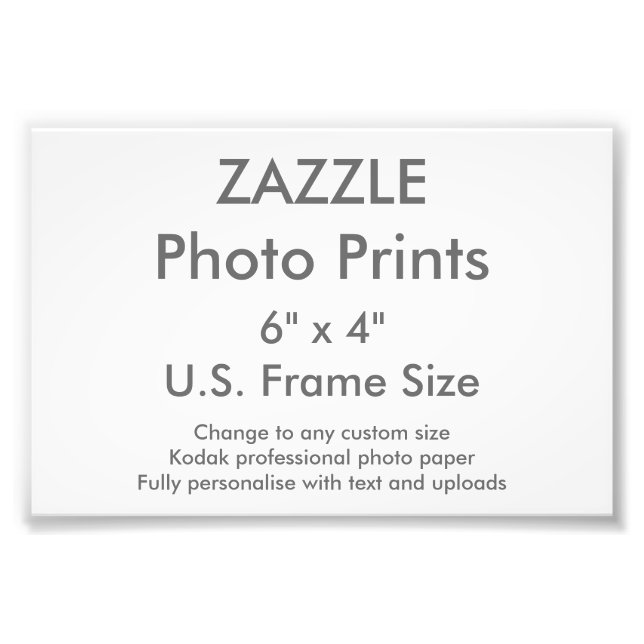 Zazzle Custom 6" x Impressão de Foto de 4" (Tamanh (Frente)