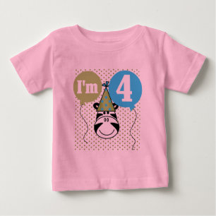 Zebra 4º Aniversário T-shirts e presentes