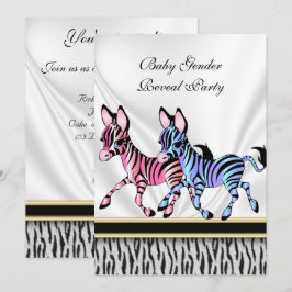 Zebra Baby Gender Revetre Convite de festas