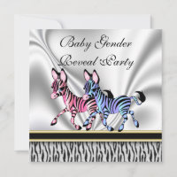 Zebra Baby Gender Revetre Convite de festas