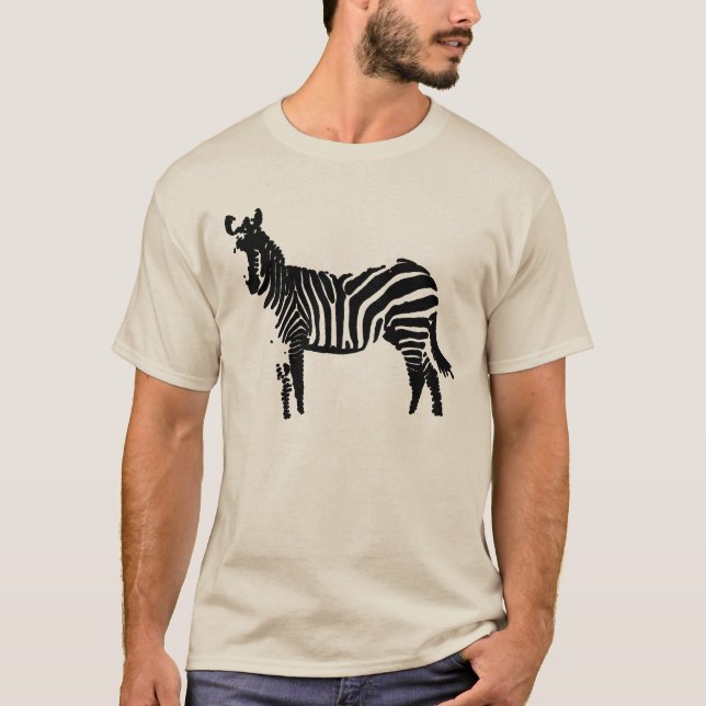 Zebra Black Silhouette T-Shirt (Frente)