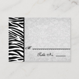 Zebra branca preta com cartões de ponto de Damasco