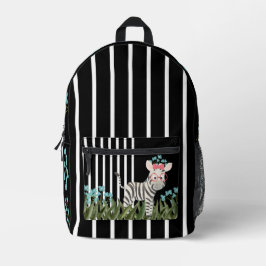 Zebra Camouflage com mochila azul