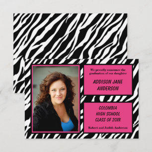 Zebra com Versão Rosa com Anúncio de Formando Foto