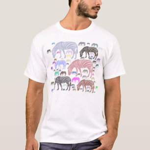 Zebra contra o t-shirt do fluxo