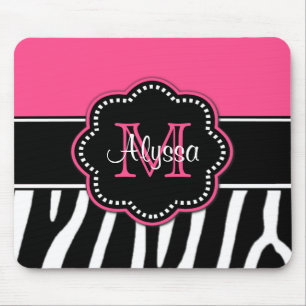 Zebra cor-de-rosa Mousepad personalizado impressã