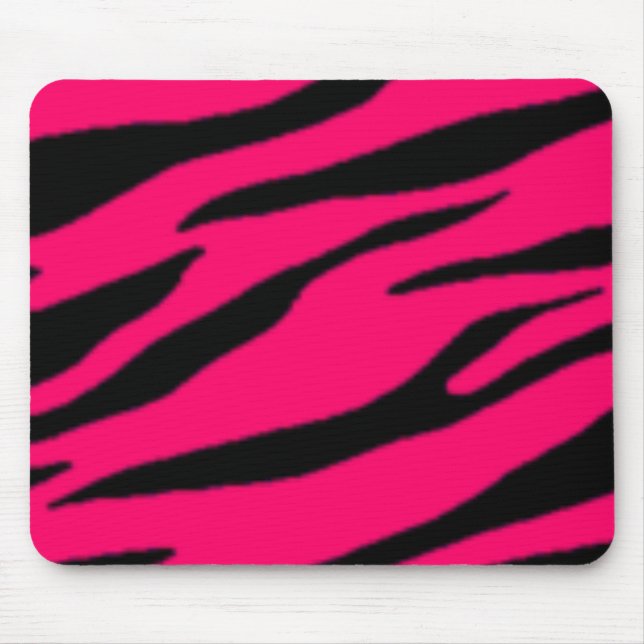 Zebra cor-de-rosa & preta Mousepad (Frente)
