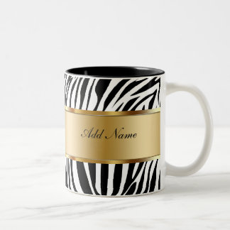 Zebra das canecas de café do monograma