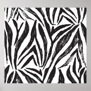 Zebra Desenhada à Mão: Impressão de Vintage.