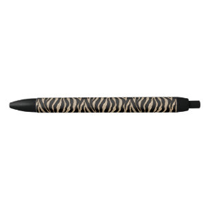 Zebra Dourado e preta caneta listrada