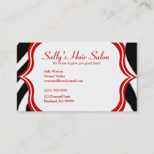 Zebra e cartão de visita vermelho 2 do perfil