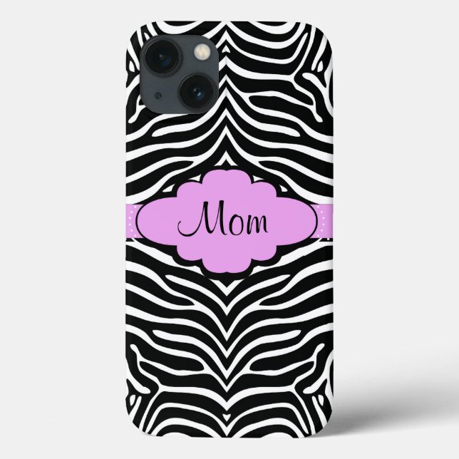 Zebra e Design cor-de-rosa (Verso)