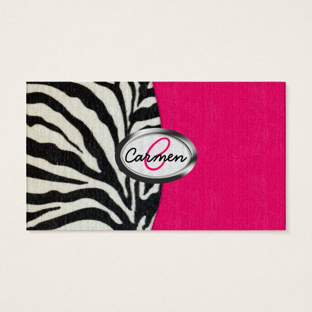 Zebra e Neon Rosa com Monograma Metálico (Verso)