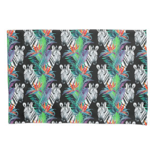 Zebra e teste padrão de flores exótico