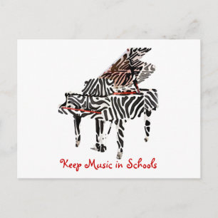 Zebra Grand Piano ~ Cartão postal / Convite