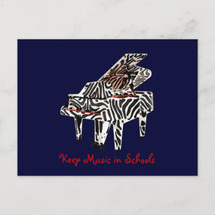 Zebra Grand Piano ~ Cartão postal / Convite
