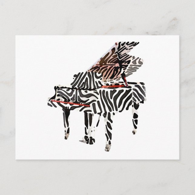 Zebra Grand Piano ~ Cartão postal / Convites (Frente)