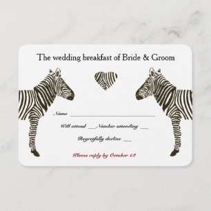 Zebra Love Wedakfast RSVP