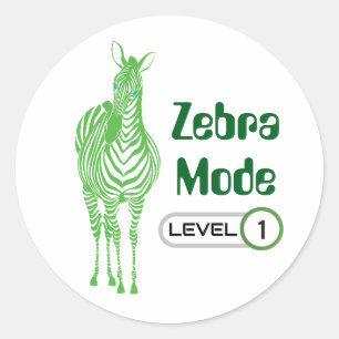 Zebra Mode nível 1, adesivo personalizável