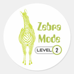 Zebra Mode nível 2, adesivo personalizável
