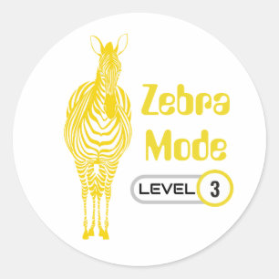 Zebra Mode nível 3, adesivo personalizável