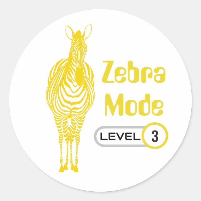 Zebra Mode nível 3, adesivo personalizável (Frente)