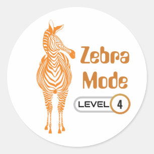 Zebra Mode nível 4, adesivo personalizável