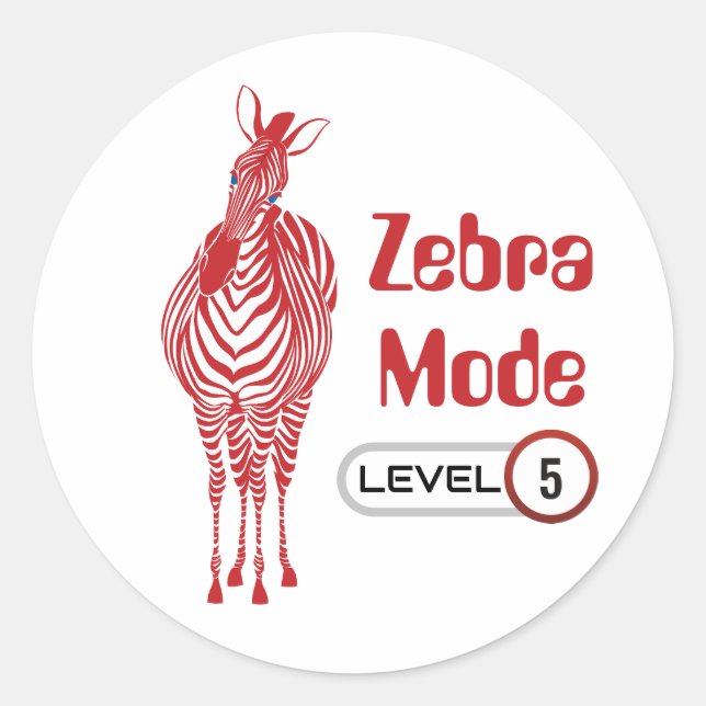 Zebra Mode nível 5, adesivo personalizável (Frente)