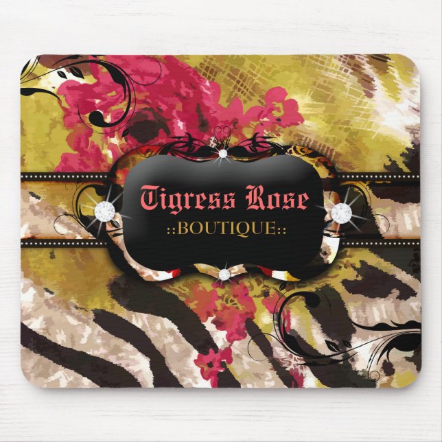 Zebra Mousepad cor-de-rosa de 311 Tigress (Frente)