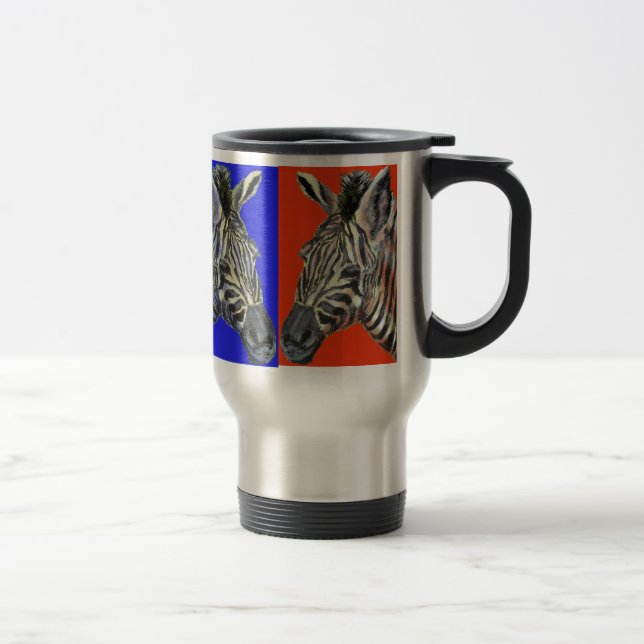 Zebra na caneca de viagem de quatro cores (Direita)