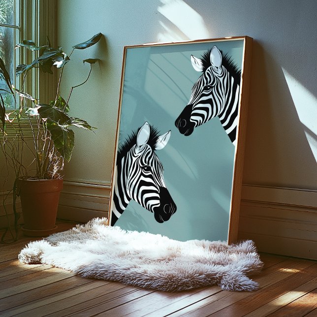 Zebra na Poster azul (Criador carregado)