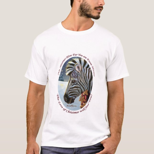Zebra para o t-shirt do adulto do Natal (Frente)