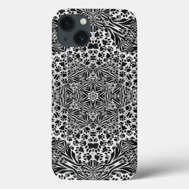 Zebra Paw Imprime Caso Militar Grau Iphone6 (Verso)