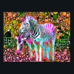 Zebra Pop Art Poster<br><div class="desc">Esta design é da minha coleção de 2011 :)</div>