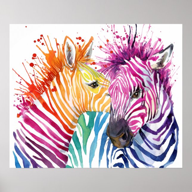 Zebra Rainbow Poster (Frente)