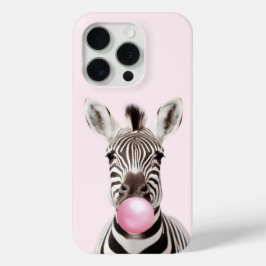 Zebra soprando pastilha elástica cor-de-rosa