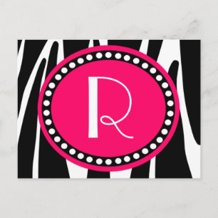 Zebra Stripes e Cartões Postados, Monogramas, Rosa