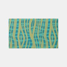 Zebra Strips em Verde Teal e Mostarda
