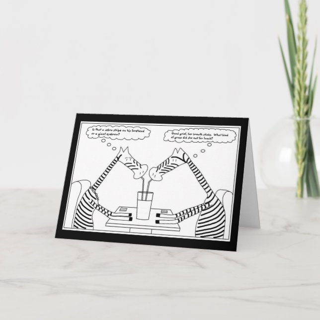 Zebras dividindo um cartão de aniversário de Milks (Frente)