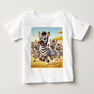 Zebras Jogadas na Savana - Camisa de Cartoon