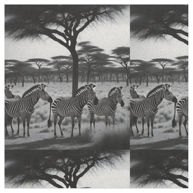 Zebras Negras E Brancas Na África, Tecido (Detalhe)