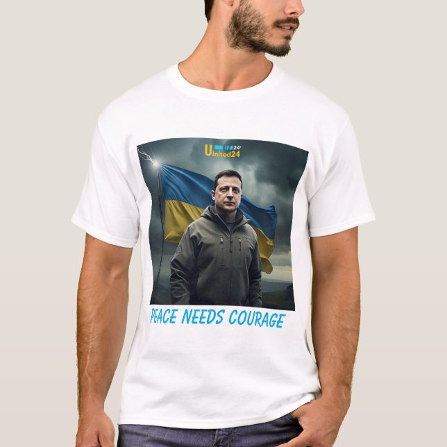 Zelenskyy Flag Ucrânia United24 Resistth t-shirt (Frente)