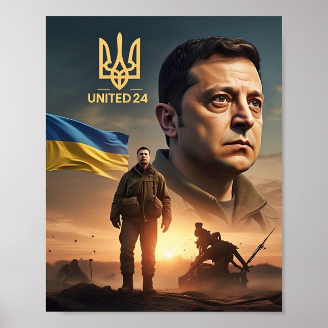 Zelenskyy Presidente Ucraniano Wall Poster (Frente)