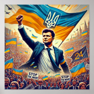 Zelenskyy Stop War Rally Poster