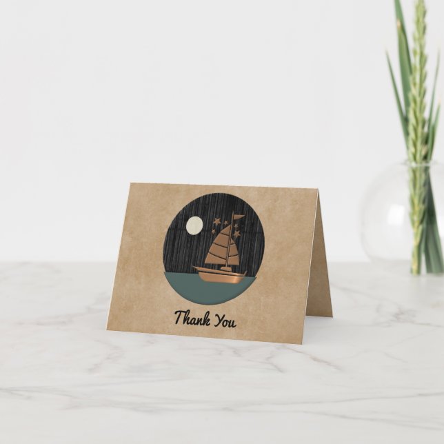 Zen Cartões de agradecimentos com veleiro (Frente)