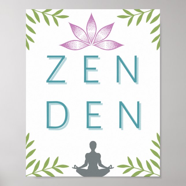 Zen Den - Meditação de Arte - Poster de Yoga (Frente)
