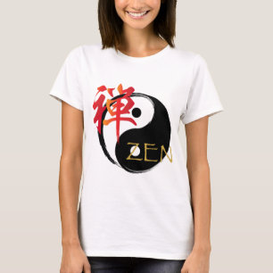 Zen e camisetas femininas do símbolo de Yin Yang