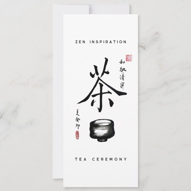 "Zen inspiration/Tea ceremony" Tea Lover Flat Card (Frente)